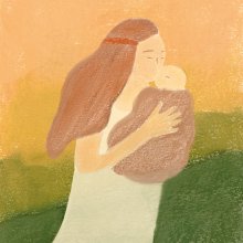 mother and child illustration lieuwkje