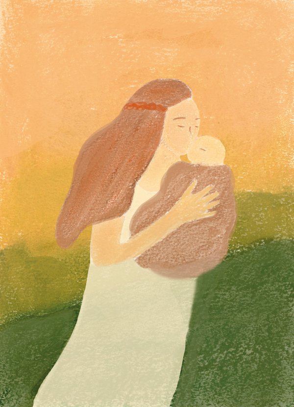 mother and child illustration lieuwkje